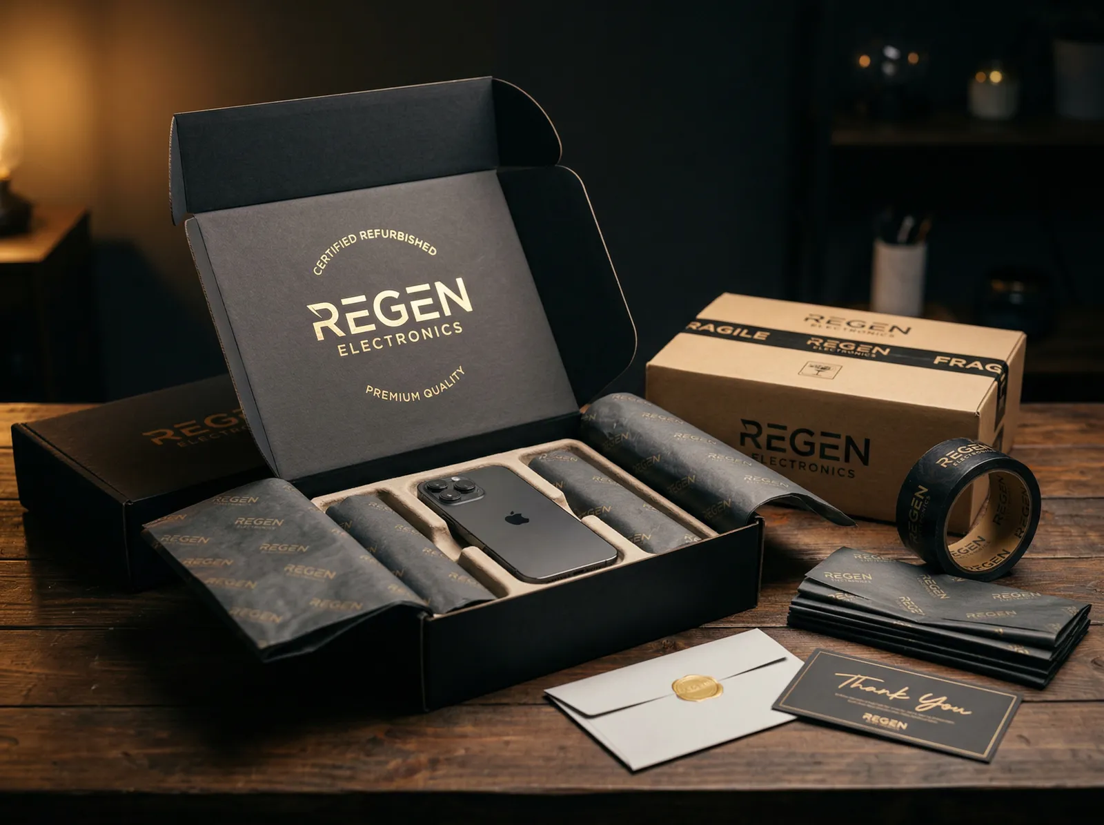 Premium branded packaging for refurbished electronics